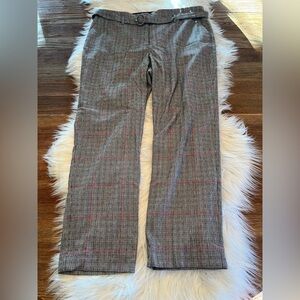 Boden Women’s Gray and Pink Checkered Dress Pants
